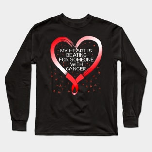 my heart blood cancer awareness Long Sleeve T-Shirt